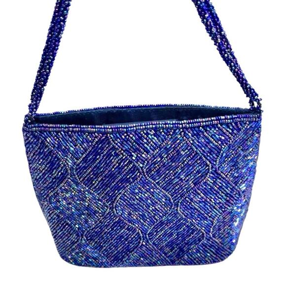 Purple Beaded Evening Bag - Picture 6 of 14